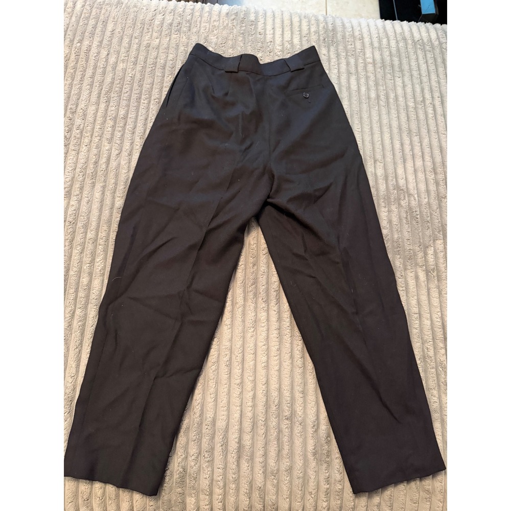 Giorgio Sant'Angelo Vintage Black 100% Pure Wool Pleated High Waist Pants 12 - Picture 4 of 9